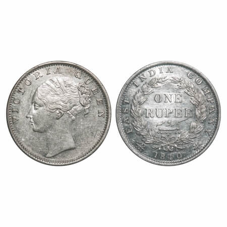 Victoria Queen, Silver, Rupee, 1840, CL, Bombay Mint, C/VI, English Head with completely m