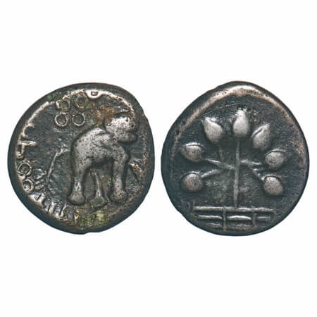 Satavahanas, Kosikiputra Siri Satakarni (c. 30-20 BC), Newase-paithan region, Copper Unit,