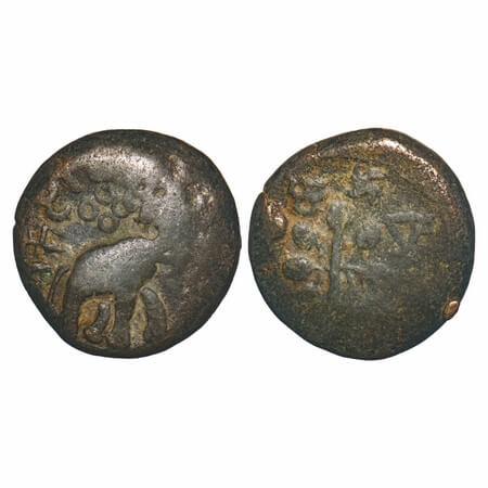 Satavahanas, Kosikiputra Siri Satakarni (c. 30-20 BC), Newase-paithan region, Copper Unit,