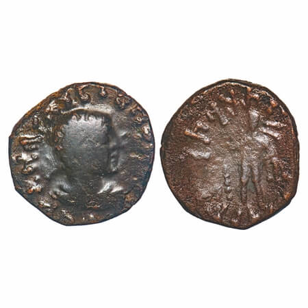 Kushan Dynasty, Kujula Kadphises (c. 50-90 AD), Copper Drachma, 8.26g, 22.30x22.49mm, Obv: