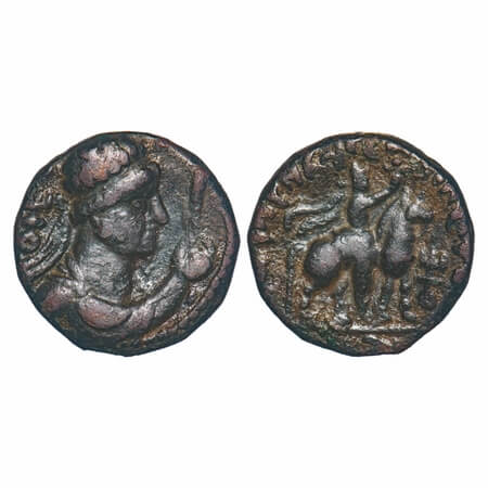 Kushan Dynasty, Soter Megas alias Wima Takto (c. 90-113 AD), Copper Drachma, 8.43g, 20.31x