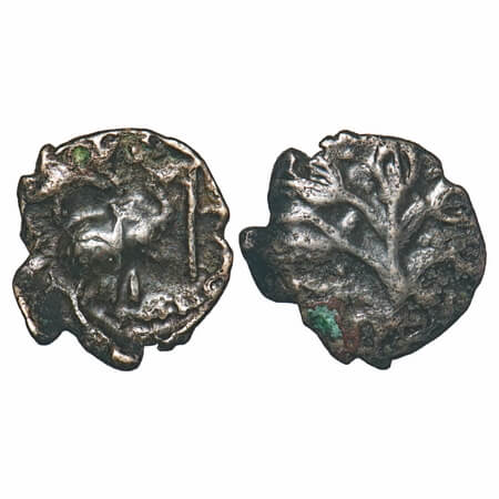 Western Kshatrpas, Nahapana, Potin Unit, 2.60gm, 19.10x17.22mm, Nasik Region, Obv: Elephan