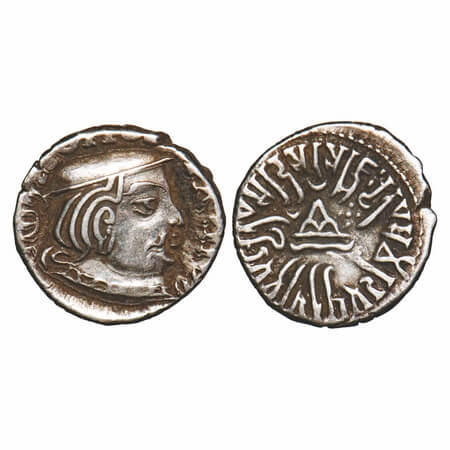 Western Kshtrapas, Kardamaka Family, Rudrasena II (255-276 AD), SE 180, Silver Dramma, 2.0