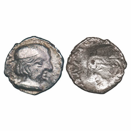 Western Kshatrapas, Silver Drachma, 1.97g, 14.60x14.31mm, Error, Obverse Brockage, nice de