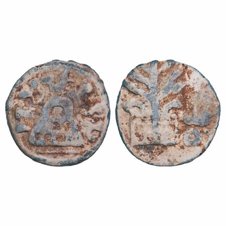 Anandas of Karwar, Mulananda, Lead Unit, 14.49g, 27.11x26.54 mm, Obv: Eight arched hill in
