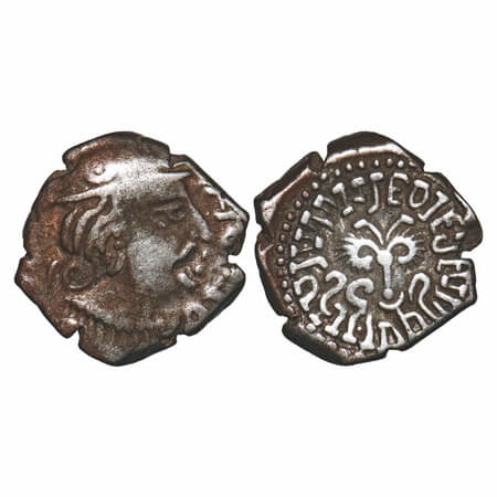 Guptas, Kumaragupta I (c. 414-455 AD), Silver Drachma, Garuda type, 2.01g, 13.75x14.27mm,