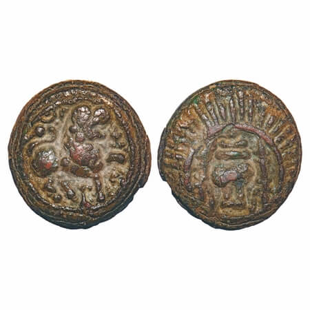 Vengi region, Vishnukundins, (4-6c AD), Lion type, Copper alloy heavy unit, 11.28g, 21.92x