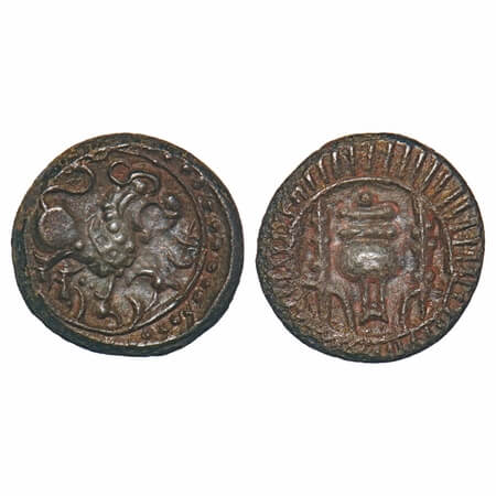 Vengi region, Vishnukundins, (4-6c AD), Lion type, Copper alloy unit, 6.53g, 19.24x19.99 m