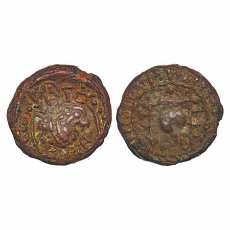 Vengi region, Vishnukundin Feudatory, Prithvimaharaja, (5-6c AD), Copper alloy unit, 3.23g