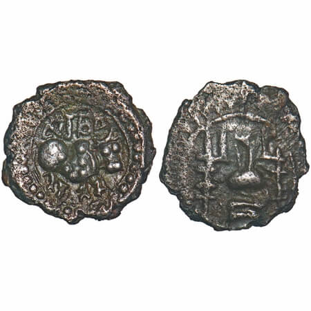 Northern Deccan region, Vishnukundin fabric, (5-7c AD), Bull type, Copper alloy unit, 1.47