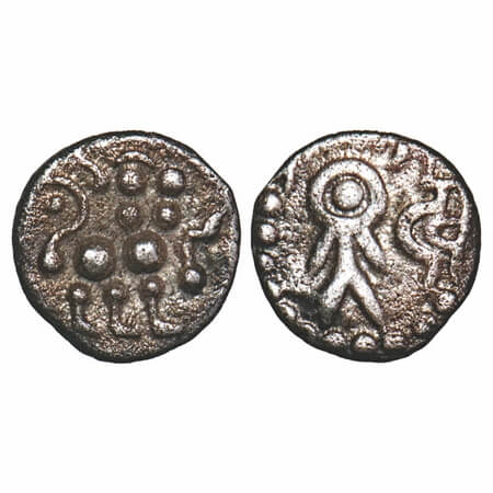 Paramaras of Vidarbha, Bhojadeva, (1150-1200 AD), Silver Dramma, 0.53g, 8.74x8.54 mm, Obv: