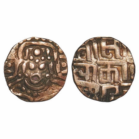 Chandellas of Jajekabhukti, Trilokya varman, (1203-1245 AD), Base Gold 4 1/2 Masha, 4.04g,