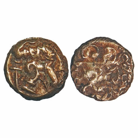 Vijayanagar Empire, Sangama Dynasty, Harihara I, (1336-54 AD), Base Gold Varaha, 3.34g, 11