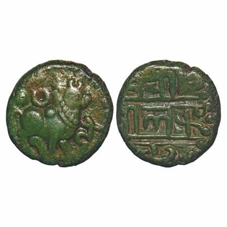 Vijayanagar Empire, Sangama Dynasty, Devaraya I, (1406-1423 AD), Copper Kasu, 3.59g, 14.76