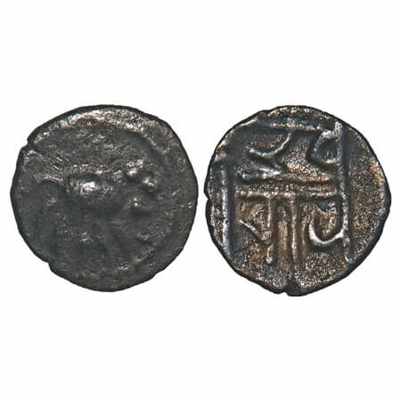 Vijayanagar Empire, Sangama Dynasty, Devaraya II, (1425-46 AD), Silver Tara, 0.22g, 7.82x7