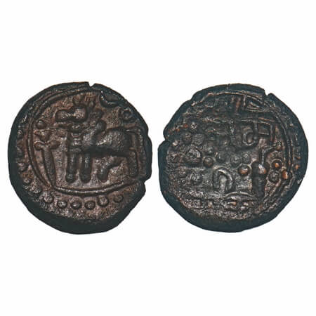 Vijayanagar Empire, Aravidu Dynasty, Tirumalaraya, (1570-1572 AD), Copper Kasu, 3.74g, 15.