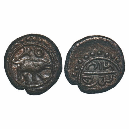 Vijayanagar Empire, Aravidu Dynasty, Tirumalaraya, (1570-1572 AD), Copper Kasu, 3.59g, 15.