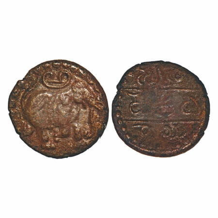 Vijayanagar Feudatories, Lakhana Dandanayaka, (15c AD), Copper Kasu, 3.42g, 16.57x16.99 mm