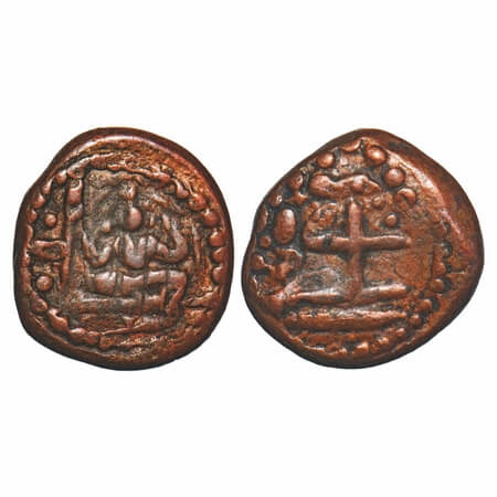 Vijayanagar Feudatories, Sivaganga Rajas, (16-18c AD), Copper Kasu, 3.29g, 14.25x13.03 mm,