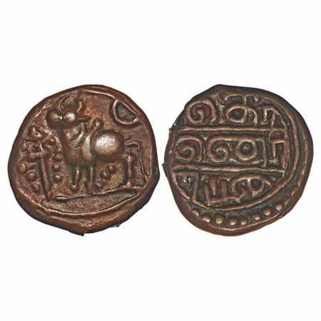 Vijayanagar Feudatories, Konerirayan, (15c AD), Copper Kasu, 3.19g, 14.97x14.93 mm, Obv: H
