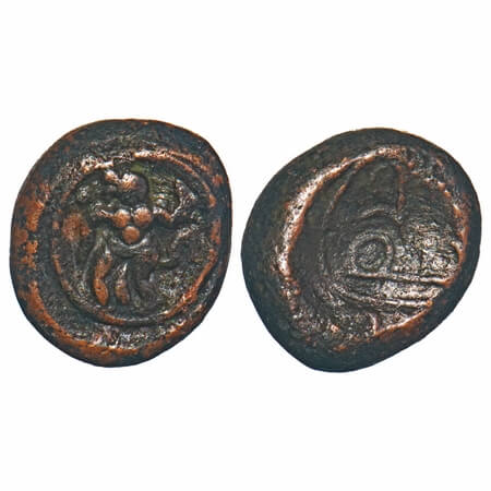 Vijayanagar Feudatories, Gingee Nayakas, (16-18c AD), Copper Kasu, 3.31g, 13.61x11.76 mm, 