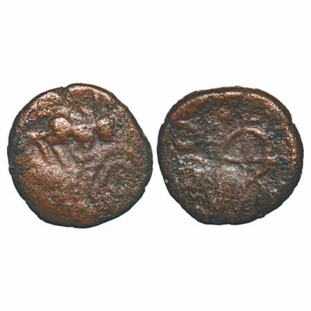 Vijayanagar Feudatories, Ginjee Nayaks, Copper, 2.60g, 14.89x14.79mm, Anonymous type, Obv: