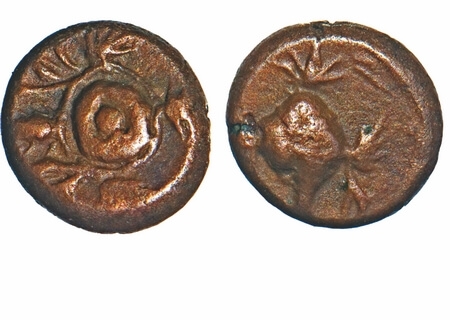 Vijayanagar Feudatories, Gingee Nayakas, (16-18c AD), Copper Kasu fraction, 1.00g, 8.26x7.