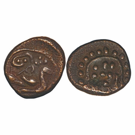 Vijayanagar Feudatories, Madurai Nayakas, (16-18c AD), Copper Kasu, 2.54g, 13.75x12.33 mm,