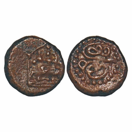 Vijayanagar Feudatories, Madurai Nayaka issue, (16-18c AD), Copper Kasu fraction, 1.17g, 9