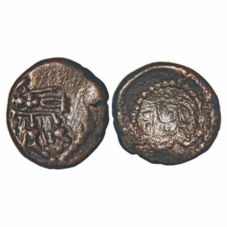 Vijayanagar feudatories, Madurai Nayakas, (16-18c AD), Copper Kasu, 2.72g, 13.43x14.49 mm,