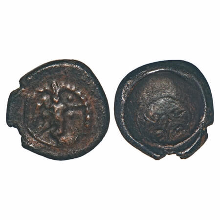 Vijayanagar Feudatories, Madurai Nayakas, Muttu Virappa Nayaka, (1609-23 AD), Copper Kasu,