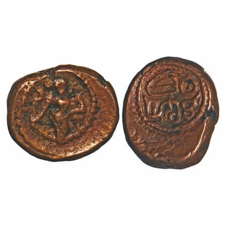 Vijayanagar Feudatories, Madurai Nayakas, Chokkanatha Nayaka, (1662-82 AD), Copper Kasu, 2