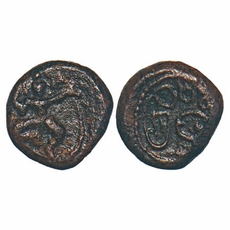 Vijayanagar Feudatories, Madurai Nayakas, Chokkanatha Nayaka, (1662-82 AD), Copper Kasu fr