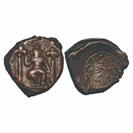 Vijayanagar Feudatories, Madurai Nayakas, Chokkanatha Nayaka, (1662-82 AD), Copper Kasu, 2