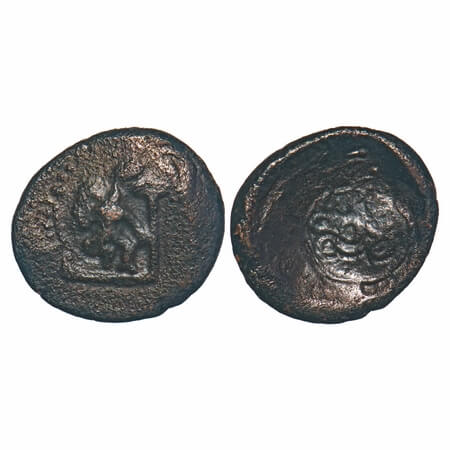 Vijayanagar Feudatories, Madurai Nayakas, Chokkanatha Nayaka, (1662-82 AD), Copper Kasu, 3