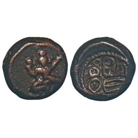 Vijayanagar Feudatories, Madurai Nayakas, Chokkanatha Nayaka, (1662-82 AD), Copper Kasu fr
