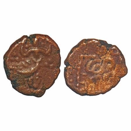 Vijayanagar Feudatories, Madurai Nayakas, Chokkanatha Nayaka, (1662-82 AD), Copper Kasu fr