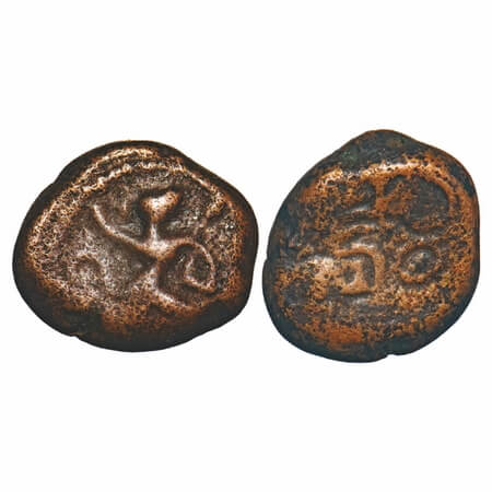 Vijayanagar Feudatories, Madurai Nayakas, Chokkanatha Nayaka (1662-82 AD), Copper, 3.19g, 