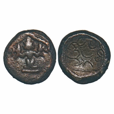 Vijayanagar Feudatories, Madurai Nayakas, Mangamma, (1689-1704 AD), Copper Kasu, 3.15g, 13