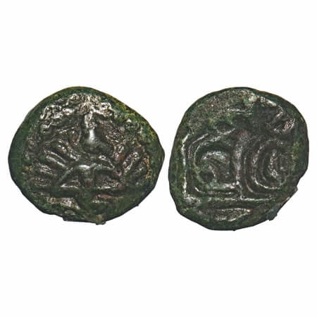 Vijayanagar Feudatories, Madurai Nayakas, Mangamma, (1689-1704 AD), Copper Kasu, 2.40g, 11