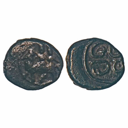 Vijayanagar feudatories, Madurai Nayaka issue, (16-18c AD), Copper Kasu fraction, 1.19g, 9