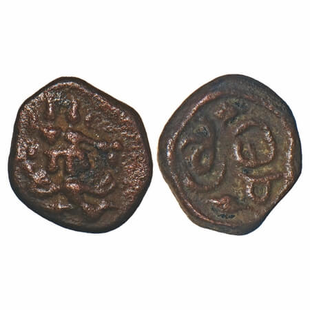 Vijayanagar Feudatories, Madurai Nayaka issue, (16-18c AD), Copper Kasu fraction, 1.03g, 1