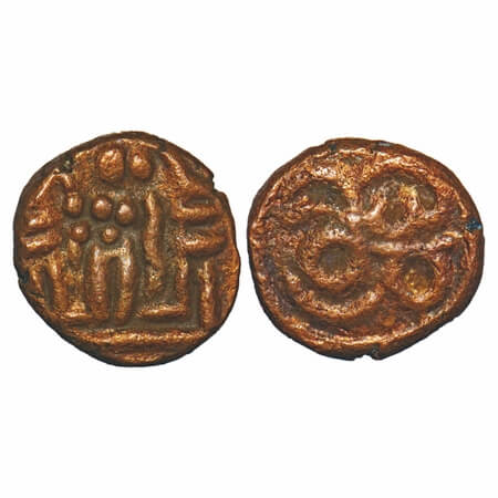 Vijayanagar Feudatories, Madurai Nayakas, (16-18c AD), Copper Kasu, 2.13g, 12.44x11.87 mm,