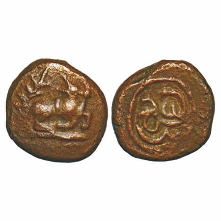 Vijayanagar Feudatories, Madurai Nayakas, (16-18c AD), Copper Kasu, 2.51g, 12.03x12.37 mm,