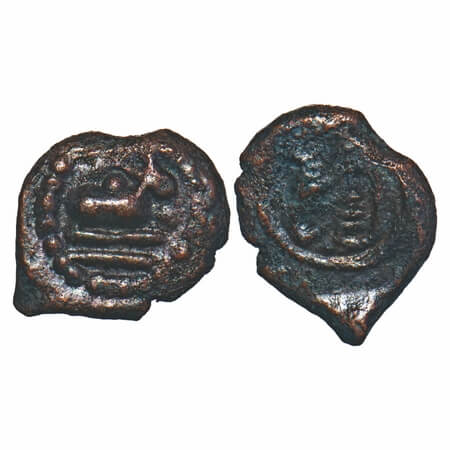 Vijayanagar Feudatories, Madurai Nayaka issue, (16-18c AD), Copper Kasu fraction, 1.66g, 1