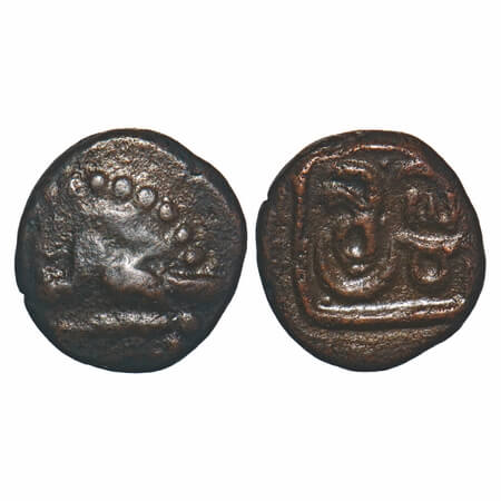 Vijayanagar Feudatories, Madurai Nayaka issue, (16-18c AD), Copper Kasu, 2.32g, 12.55x12.1