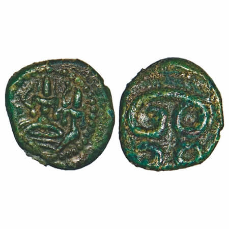 Vijayanagar Feudatories, Madurai Nayaka issue, (16-18c AD), Copper Kasu fraction, 1.63g, 1