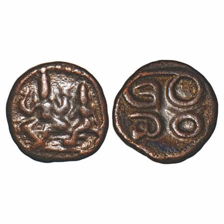 Vijayanagar Feudatories, Madurai Nayaka issue, (16-18c AD), Copper Kasu fraction, 1.62g, 1