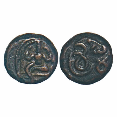 Vijayanagar Feudatories, Madurai Nayaka issue, (16-18c AD), Copper Kasu fraction, 1.54g, 9