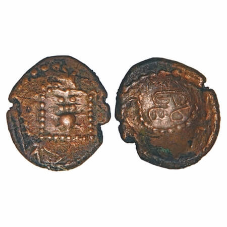 Vijayanagar Feudatories, Madurai Nayakas, (16-18c AD), Copper Kasu, 2.83g, 16.74x15.14 mm,